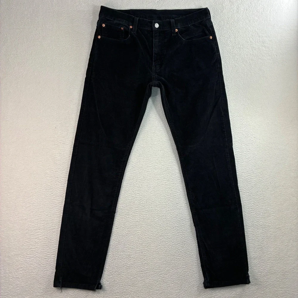 Levis 512 Corduroy Pants Mens 32x32 Black Slim Tapered Preppy Casual‎ Chino